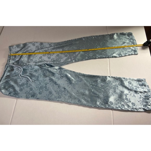 Victoria's Secret Satin Floral Pajama Pants Teal Small Lounge - Picture 9 of 12